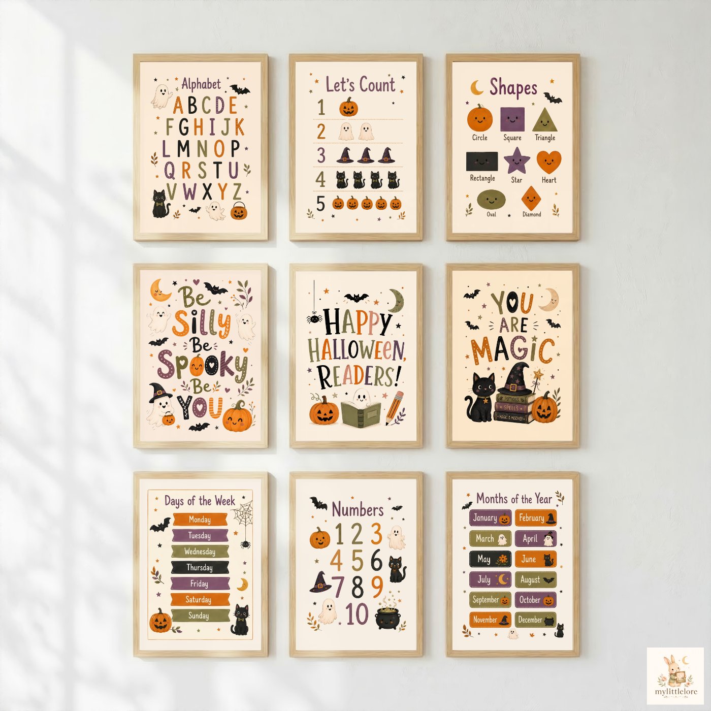 Halloween Nights prints in a child's room