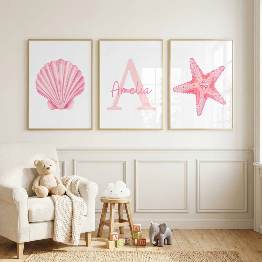 Pink Coastal Shell Name Set